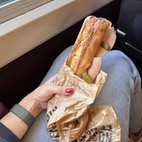 Baguette Paris to-go! 🥖🇫🇷🥒✨  at Land & Monkeys - Les Halles in Paris