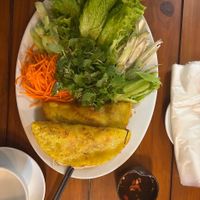 Traditional rice pancakes at Sadi Vegan House in Da Nang