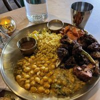Lots of food on this mixed platter   at The Sudra - 28th Ave in Portland