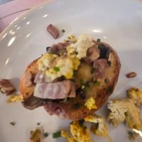 Half of the holendaise toast at Too Much - Brunch e Café in Lecce