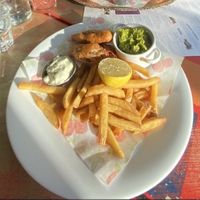 Vegan fish and chips  at The Cosy Club in Cardiff