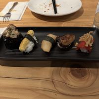 Nigiri sampler  at Village of OM in Sacramento