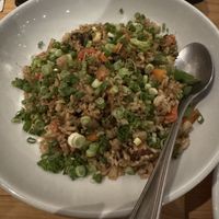 Garlic butter Lions mane crab mixed fried rice  at Village of OM in Sacramento