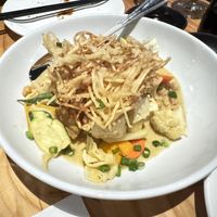 Yellow curry potatoes   at Village of OM in Sacramento