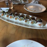 Braised eggplant sushi 👍  at Village of OM in Sacramento