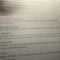 Part of the menu  at Village of OM in Sacramento