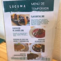 Menu de Temporada - Special Seasonal Menu at Lucuma in Guadalajara