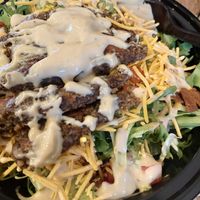 Avocado bacon Cobb bowl with mushroom quinoa burger at Bad Garden Kitchen in Lancaster