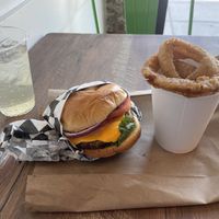 Shroom Doom and onion rings!  at Bad Garden Kitchen in Lancaster