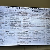 Current menu July 2025  at Bad Garden Kitchen in Lancaster