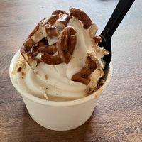 Ice cream with pretzels   at Bad Garden Kitchen in Lancaster