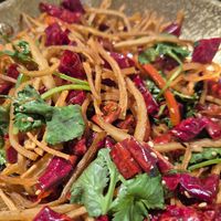 Shredded mushrooms (mala) at Green On Earth in East Singapore