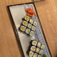 Sushi with Avocado, cucumber antithetical types of vegetables. You can also order Maki with fruits.  at Sakura's in Liberec