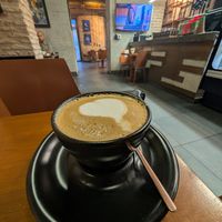 Coco/cashew milk flat white at Casa Barista & Co in Santo Domingo