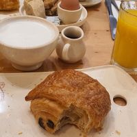 Belgian hot chocolate comes the chocolate seperat. It's a nice touch, but such a waste... What's left inside. at Le Pain Quotidien - Marais in Paris