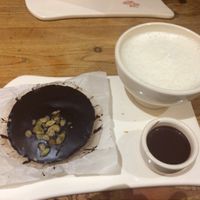 Chocolate tart and hot choc at Le Pain Quotidien - Marais in Paris