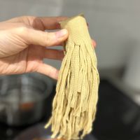 Tofu slices unpacked at Alimentación Oriental in Lugones