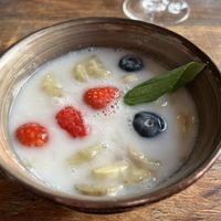 Lait de coco à la banane 🍌 🌱  at So Thaï Restaurant   in Jurbise