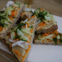 Tartine with Hummus and vegetables (vegan) at Le Pain Quotidien - Victoires in Paris