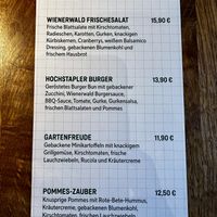 Speisekarte  at Wienerwald Torfhaus in Altenau