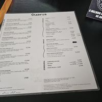 The menu. at Guaro's Burger Bar in Aveiro