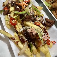 Forked up: beef loaded fries  #Veganuary at Blackstock Market in Liverpool