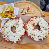 Pizza Bagel #Veganuary at House Of Manna Coban in Coban