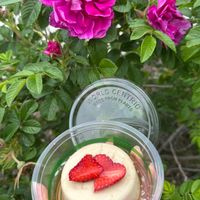 Vegan flan with no refined sugars at Abuelita Coco in Oak Lawn