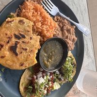 Tres tacos and a gordita (so good we almost forgot the pic!)  at Abuelita Coco in Oak Lawn