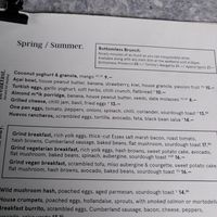 Menu at Grind - Shoreditch in London