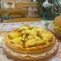 Sausage pizza. at Xinzhisu - 芯之素熊猫主题.轻食西餐(OE创意园一 店) in Guangzhou