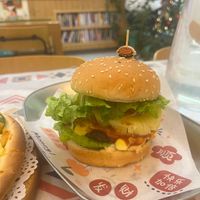 Hawaiian burger. at Xinzhisu - 芯之素熊猫主题.轻食西餐(OE创意园一 店) in Guangzhou