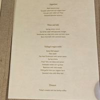 Menu at Salloga in Sapporo