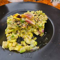 Mango tar tar at Kürüf Patagonia in Coyhaique