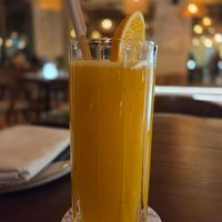 Fresh orange juice at TAAMA Restaurant in Dubai