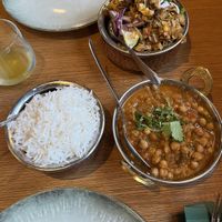 Garam Masala with Rice (~13€) and vegan chopped Roti dish (~13€)  at Nandys Restaurant in Bochum