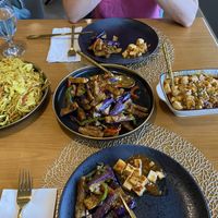 szechuan noodles, szechuan eggplants and mapo tofu  at KIM KEY in Nanaimo