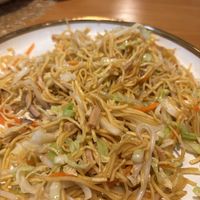 Pan fried noodles with “ham"  at KIM KEY in Nanaimo