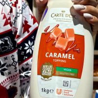 Caramel vegan topping/syrup that Ben & Jerry's uses for vegan desserts and milkshakes at Ben & Jerry's in Oviedo