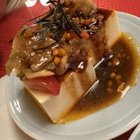 Vegan Chinese style Tofu (cold)  at Vegan Izakaya Masaka (ヴィーガン 居酒屋 真さか)- Kyoto in Kyoto