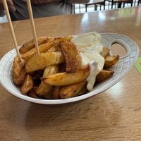 Fries with vegan mayonnaise   at Los Bocatas de Antonio in Murcia