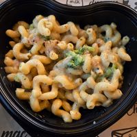 Vegan Mac + broccoli + melted shredded cheese at I Heart Mac & Cheese in Sacramento