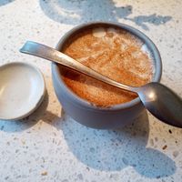 Chai latte with homemade chai sirup at Schwein in Vienna