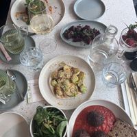Brussel sprouts, beetroot, cauliflower, meatballs   at Schwein in Vienna