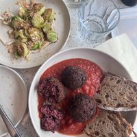 Brussel sprouts and meatballs   at Schwein in Vienna