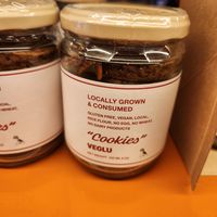 Vegan cookies in a jar at CICON in Kyoto