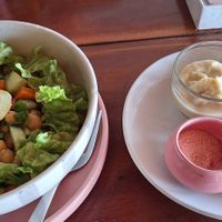 Peace in Gaza Hummus Bowl at Cyra Cafe in Varkala