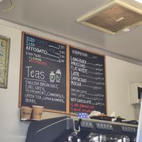 Coffee and tea menu at Bruce Bay Coffee Cart in Bruce Bay