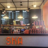 Bright, cheerful cafe area with about 10 seats. at SKA - სკა ჯუს ბარი in Tbilisi