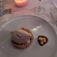 Quinoa tartelette, quinoa ice cream, jenever reduction, rhubarb compote, macerated rhubarb   at TestTafel in Amsterdam